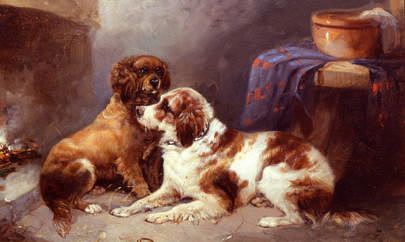 Photo of "SPANIELS BY THE FIRESIDE" by GEORGE ARMFIELD