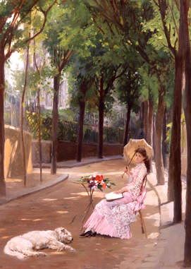 Photo of "READING IN THE PARK" by GUSTAVE DE JONGHE