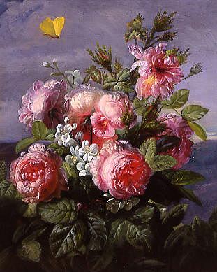 Photo of "BUTTERFLY AND ROSES" by FRANCOIS FREDERIC GROBON