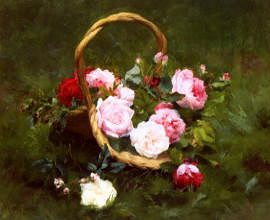 Photo of "ROSES IN A BASKET" by ACHILLE THEODORE CESBRON