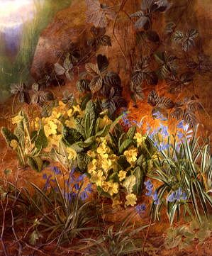 Photo of "SPRING FLOWERS ON A MOSSY BANK" by CHARLES ARCHER