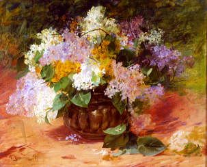 Photo of "A STILL LIFE OF LILACS" by GEORGES JEANNIN