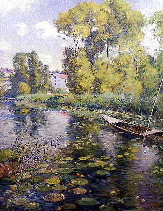 Photo of "FISHING ON A RIVER IN FRANCE" by FREDERICK CHARLES VIPONT EDE