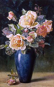 Photo of "A VASE OF BEAUTIFUL ROSES" by HELEN CORDELIA ANGELL