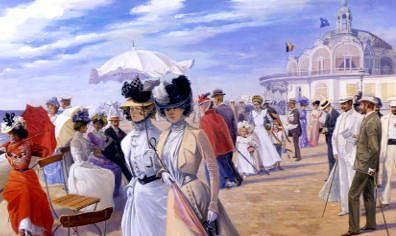 Photo of "A STROLL AT THE SEASIDE, OSTEND" by CARL HERMANN KUECHLER