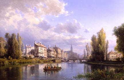Photo of "A RIVER SCENE IN ALSACE, FRANCE" by CHARLES EUPHRASIE KUWASSEG