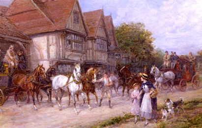Photo of "A BUSY DAY AT THE SWAN INN" by HEYWOOD HARDY