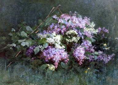 Photo of "A STILL LIFE OF LILAC" by ADOLPHE LOUIS CASTEX- DEGRANGE