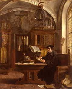 Photo of "MARTIN LUTHER TRANSLATING BIBLE, WARTBURG CASTLE, 1521" by EUGENE SIBERDT