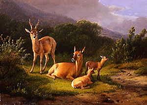 Photo of "A FAMILY OF DEER" by EUGENE VERBOEKHOVEN