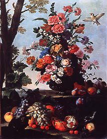 Photo of "STILL LIFE OF FLOWERS AND FRUIT WITH MONKEY" by MICHELANGELO DI CAMPIDOGLIO