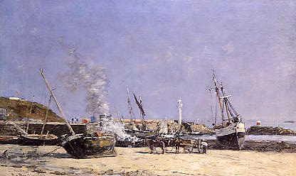 Photo of "PORTRIEUX: LE PORT MAREE BASSE, 1873." by EUGENE BOUDIN
