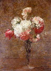 Photo of "A STILL LIFE OF CARNATIONS IN A GLASS VASE" by VICTORIA DUBOURG
