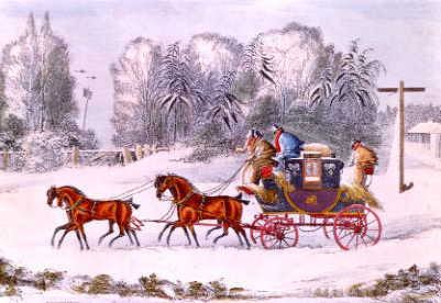 Photo of "THE MAIL COACH IN A STORM OF SNOW. PRINT AFTER." by JAMES POLLARD