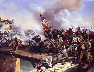 Photo of "THE BATTLE OF THE PONT D'ARCOLE, DATED 1826" by EMILE JEAN HORACE VERNET