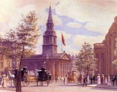 Photo of "ST. MARTIN-IN-THE-FIELDS AND TRAFALGAR SQUARE" by W.H. SIMPSON