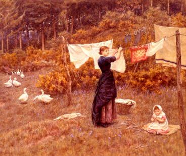 Photo of "HANGING THE WASHING, A BEAUTIFUL SPRING MORNING" by HELEN ALLINGHAM