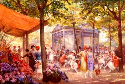 Photo of "A PARISIAN FLOWER MARKET" by EUGENE-AUGUSTE-FRANCOIS DEULLY