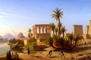 Photo of "CATCHING THE CROCODILE, HYPERTHRALL TEMPLE PHILAE 1895 (PHAROAH'S BED)" by JEAN-FRANCOIS PORTAELS