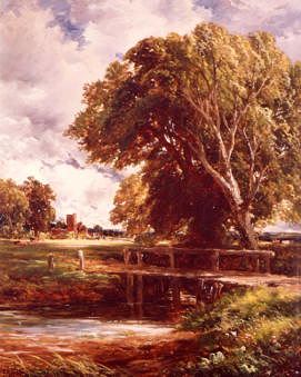 Photo of "A DISTANT VIEW OF THE VILLAGE CHURCH" by EDMUND MORISON WIMPERIS