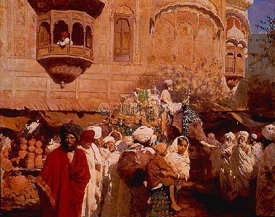 Photo of "AN INDIAN MARKET SCENE" by EDWIN LORD WEEKS