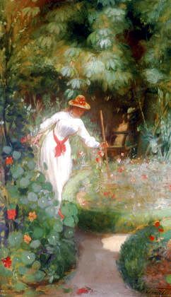 Photo of "TENDING THE NASTURTIUMS" by A. TEMPLEUVE