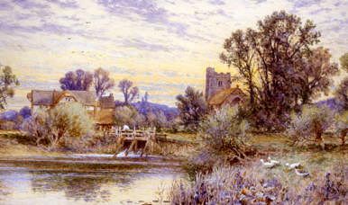 Photo of "BROXBOURNE CHURCH AND MILL, HERTFORDSHIRE, ENGLAND" by ALFRED AUGUSTUS GLENDENING