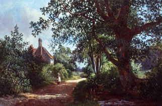Photo of "A SURREY LANE" by WALTER WALLER CAFFYN