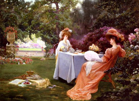 Photo of "A TEA PARTY IN THE GARDEN" by ALFRED OLIVER