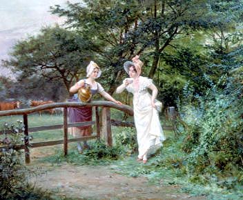 Photo of "A FRIENDLY CHAT" by EUGENE AUGUSTE FRANCOIS DEULLY