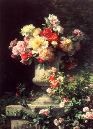 Photo of "PEONIES AND ROSES" by LOUIS-MARIE LEMAIRE