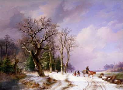 Photo of "ON THE WAY TO MARKET, MID-WINTER" by ABRAHAM JOHANNES COUWENBERG
