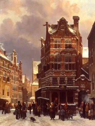 Photo of "A STREET SCENE IN THE SNOW" by CORNELIS SPRINGER