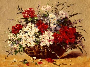 Photo of "A BASKET OF SUMMER FLOWERS" by HENRI CAUCHOIS