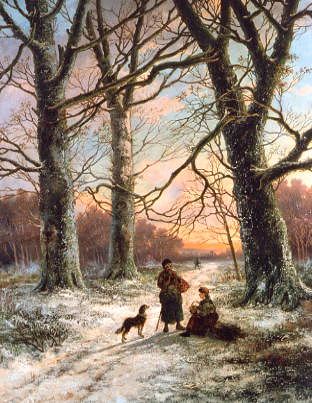 Photo of "PAUSE FOR A CHAT ON A FROSTY DAY" by JOHANNES HERMANN BAREND KOEKKOEK