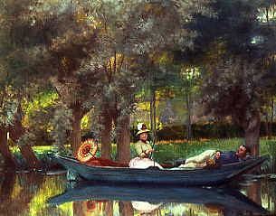 Photo of "A ROMANTIC AFTERNOON ON THE RIVER" by PIERRE DESIRE FRANC LAMY