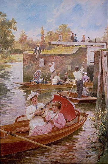 Photo of "AN AFTERNOON ON THE RIVER" by ALFRED AUGUSTUS GLENDENNING