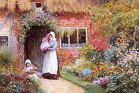 Photo of "BY THE COTTAGE DOOR" by ARTHUR CLAUDE STRACHAN