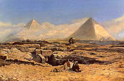 Photo of "A PRAYER BY THE SPHINX, EGYPT" by MARIUS ALEXANDER JACQUES BAUER