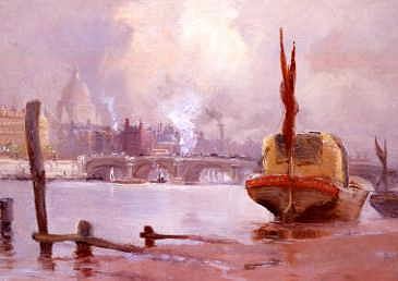 Photo of "THE RIVER THAMES & ST. PAUL'S CATHEDRAL, LONDON, ENGLAND" by GEORGE HYDE POWNALL