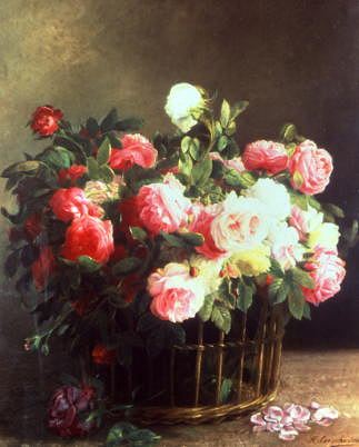 Photo of "ROSES IN BASKET" by HERMANN LOOSCHEN