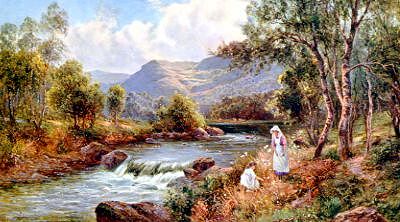 Photo of "PICKING FLOWERS ON A RIVERBANK" by ERNEST (AFTER) WALBOURN