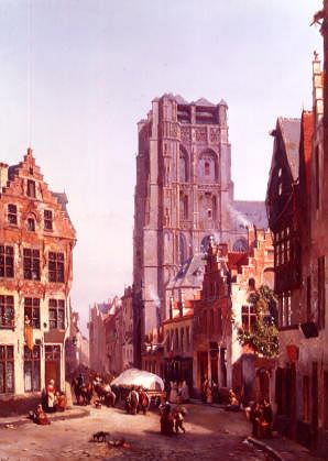 Photo of "A VIEW OF ST. MICHAEL'S CATHEDRAL,GHENT" by JEAN-BAPTISTE VAN MOER