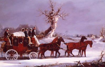 Photo of "A STAGE COACH IN THE SNOW" by HENRY ALKEN