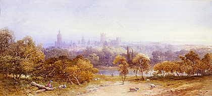 Photo of "WESTMINSTER FROM ST. JAMES'S PARK, 1869" by EDWARD M. RICHARDSON