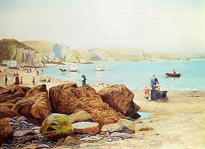 Photo of "A BEACH SCENE IN CORNWALL, ENGLAND" by THOMAS J. PURCHAS