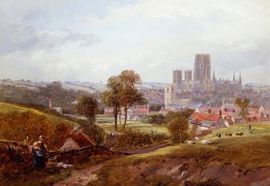 Photo of "A VIEW OF DURHAM CATHEDRAL, ENGLAND" by JOHN WILSON CARMICHAEL