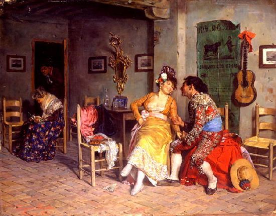 Photo of "THE VISIT OF THE BULLFIGHTER, 1873" by FRANCISCO (DEL CAMPO) PERALTA