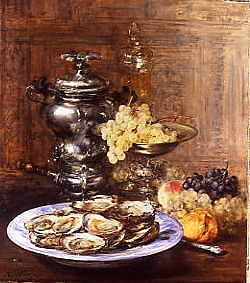 Photo of "A STILL LIFE WITH OYSTERS" by ANTOINE VOLLON