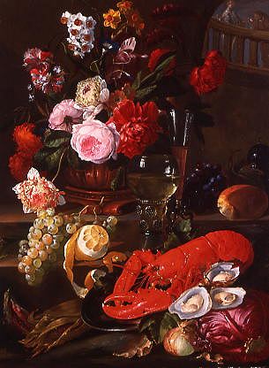 Photo of "A RICH STILL LIFE WITH LOBSTER AND OYSTERS" by JACOB (ACTIVE 1653-1672) CAPROENS